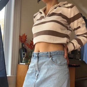 Liz and Co collared zip up sweater super cute size medium